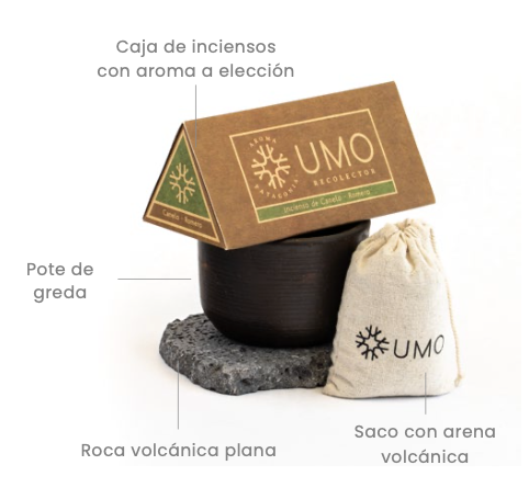 Kit Volcán + 1 Aroma a Elección – Incienso Natural con Base de Roca Volcánica